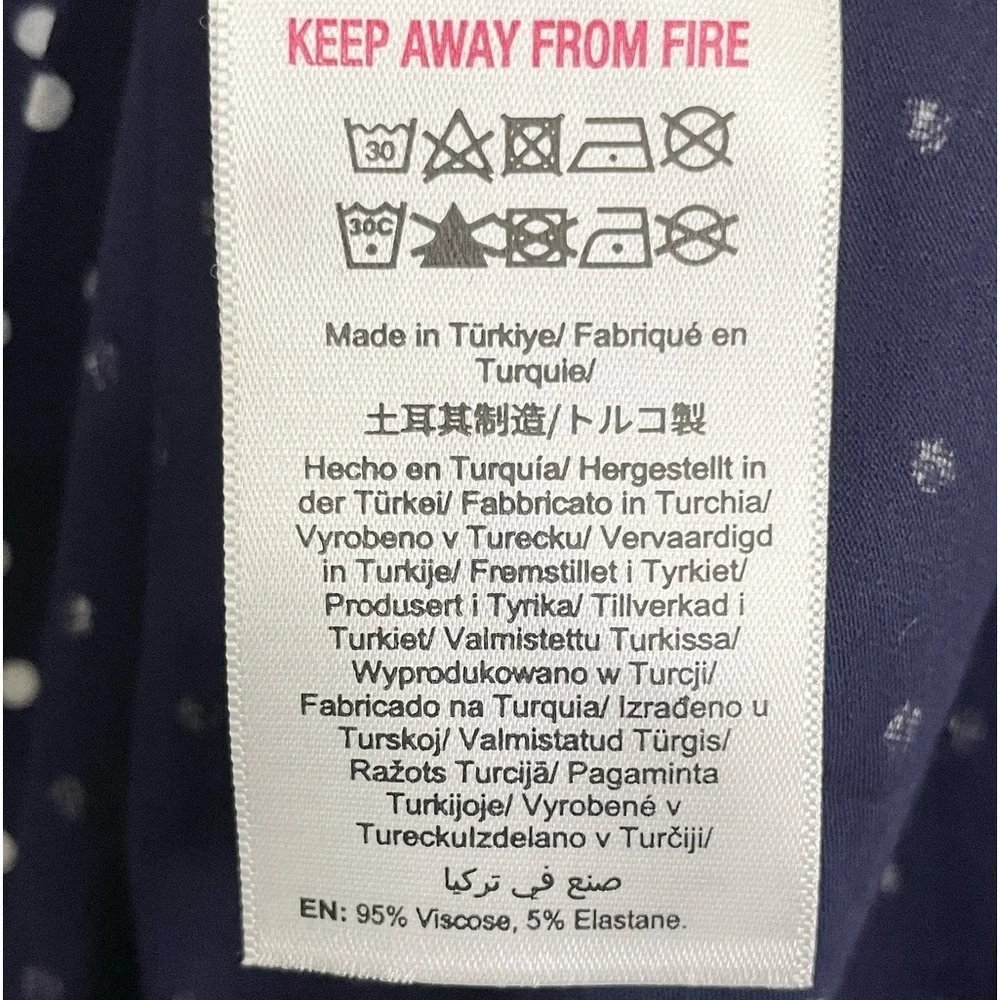 Seraphine Maternity Jersey Knit Dress Cap Sleeve Navy Blue Polka Dot NWT - Picture 10 of 13